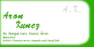 aron kuncz business card